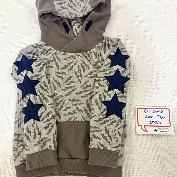 Fierce Frank | Size 4 EUC Hoodie with blue stars - Picture 2 of 4
